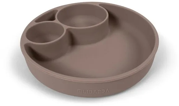 Filibabba Silikon-Teller mit Unterteilungen - Warm Grey